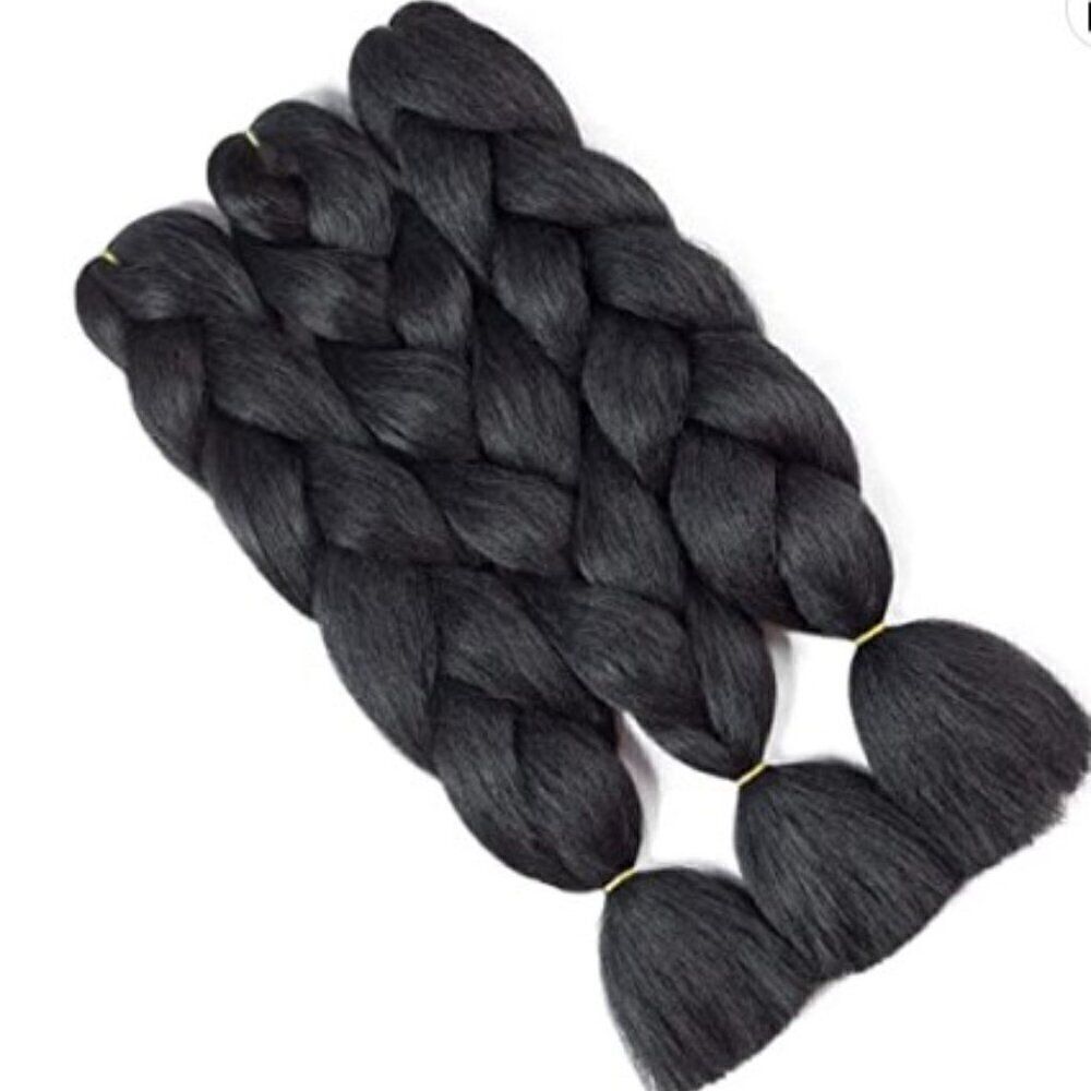 Jumbo Braiding Hair Extensions Black 24" 3-Pack NWT